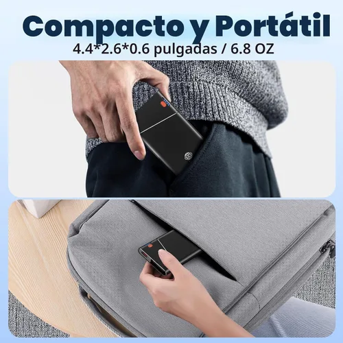 Miniatura 8 de Aaoyun Cargador portátil Power Bank, 10000mAh 22.5W PD carga rápida Powerbank con cable USB C integrado, batería externa delgada para iPhone