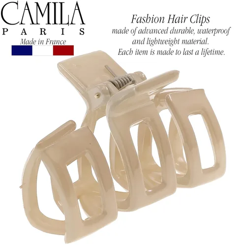 Miniatura 4 de Camila Paris - Pinzas para el cabello francés para mujer, cabello grueso, 2.5 pulgadas, 1 unidad (paquete de 1), beige, mariposa, agarre fuerte