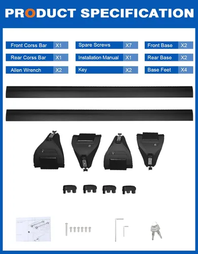 Miniatura 9 de Wonderdriver Barras transversales para portaequipajes de techo de 220 libras compatibles con Jeep Wrangler JK JL Gladiator JT 2007-2026