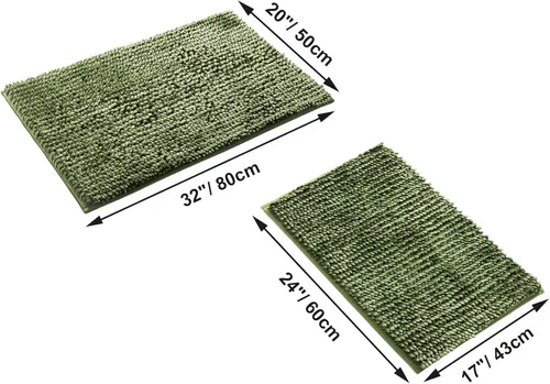 Miniatura 2 de Urvoix Juego de 2 alfombras de baño de felpilla de mantequilla con parte trasera antideslizante, súper absorbentes, gruesas y suaves, alfombras