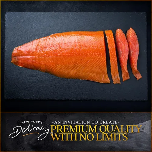 Miniatura 6 de New York's Delicacy, Filete Nova de salmón ahumado entero – [2.9 libras / 1 filete] – Más premiado, sin rodajas, sin piel, kosher, sin gluten, alto