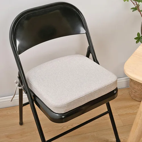 Miniatura 3 de SINOSSO Cojín de espuma viscoelástica para silla plegable, 1 unidad, almohadilla cuadrada gruesa de 2 pulgadas para silla de cocina con lazos, cojín