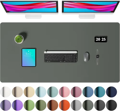 Miniatura 157 de Aothia - Protector de escritorio de cuero sintético, base para mouse, superficie antideslizante e impermeable para escribir y para laptop
