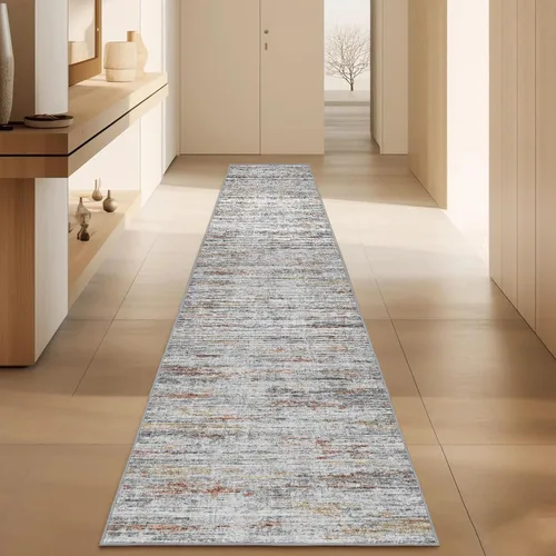 Miniatura 48 de Alfombras para pasillos antideslizantes 2x8, alfombra de pasillo moderna lavable para entrada, alfombra de piso suave resistente a manchas para Gris