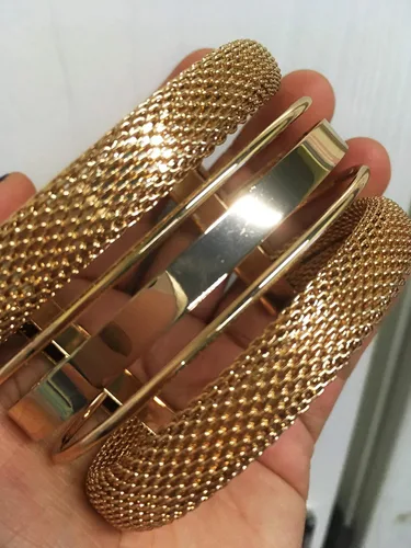 Miniatura 3 de Pulseras elegantes para mujer y niña, brazalete dorado