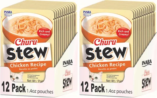 Miniatura 11 de INABA Churu - Estofado para gatos, bolsa de guarnición con vitamina E, 1.4 onzas por bolsa, 12 bolsas, variedad de pollo y mariscos