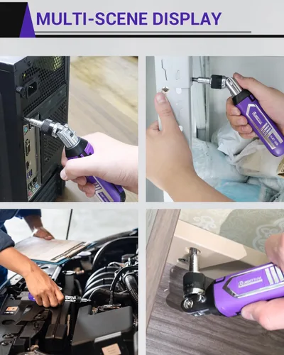 Miniatura 7 de Set de destornillador de trinquete, juego de destornillador de múltiples puntas 14 en 1, destornillador ajustable con pivote de 180°, para bricolaje