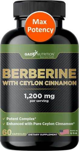 Gade Nutrition Suplemento de berberina con canela de Ceilán | Berberina mejor opción con cápsulas de canela de Ceilán | Cápsulas vegetales orgánicas