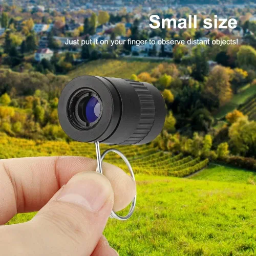 Miniatura 7 de Mini telescopio monocular, 0.098 x 0.689 in, enfoque óptico portátil, alcance de detección con anillo de metal para eventos deportivos, observación