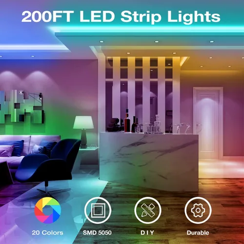 Miniatura 3 de DAYBETTER - Tira de luces led de 16.4 pies, con control remoto y fuente de alimentación