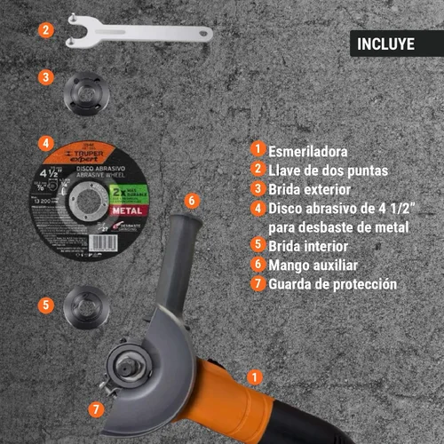 Miniatura 9 de Amoladora angular 4-1/2 ', ERGO-PRO, 900 W