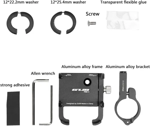 Miniatura 2 de GUB PRO1 Soporte universal para teléfono celular de aleación de aluminio para manillar de bicicleta de 3.5-6.2 pulgadas
