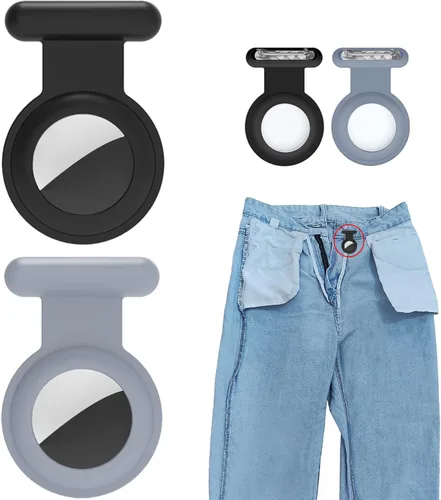 Miniatura 10 de Paquete de 2 soportes para rastreador, GPS oculto de silicona para niños con pin invisible, cubierta antipérdida para niños, ancianos, mascotas