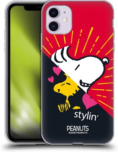 Miniatura 355 de Head Case Designs Funda de gel con licencia oficial de Peanuts Snoopy & Woodstock Halfs and Laughs [protección de grado militar] compatible