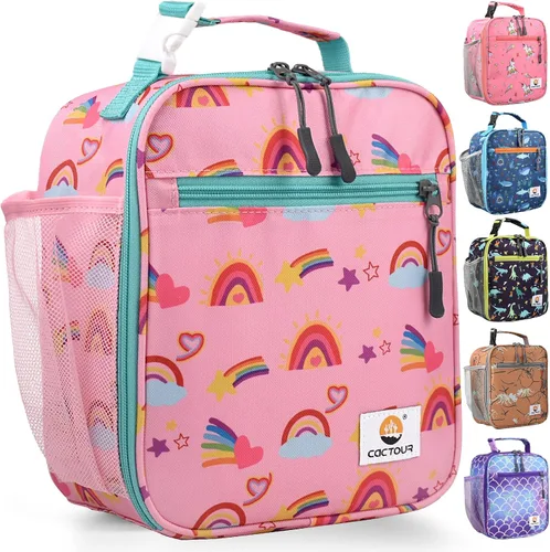 Miniatura 29 de CaCTOUR Lonchera para Niños, 2 Paquetes Bolsa de Almuerzo Aislada para Niñas y Niños, Bolsa Suave Mini Enfriador Regreso a la Escuela Bolsa