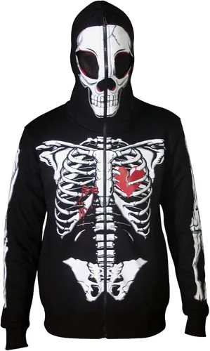 Miniatura 4 de Skylinewears Sudadera con capucha para hombre, diseño de calavera de esqueleto, disfraz de Halloween