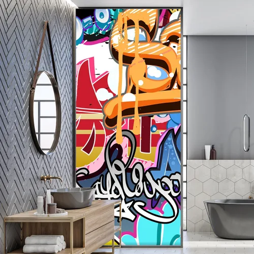 Miniatura 23 de SIGNFORD - Papel tapiz de colorido diseño de graffiti, removible para dormitorio o sala de estar, 100 x 144 pulgadas Graffitis-1911-m04