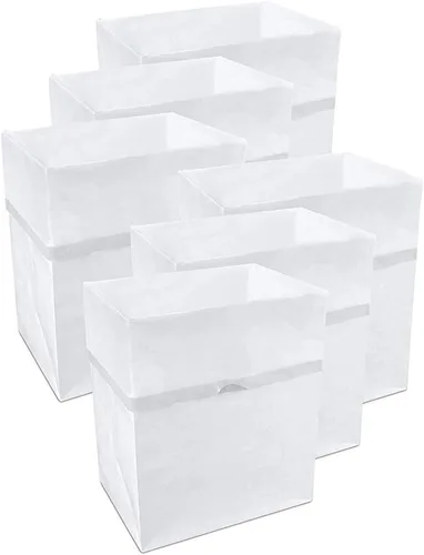 Clean Cubes Botes de basura desechables de 13 galones (paquete de 6) con bolsas bajas, contenedores plegables de basura y reciclaje para fiestas,