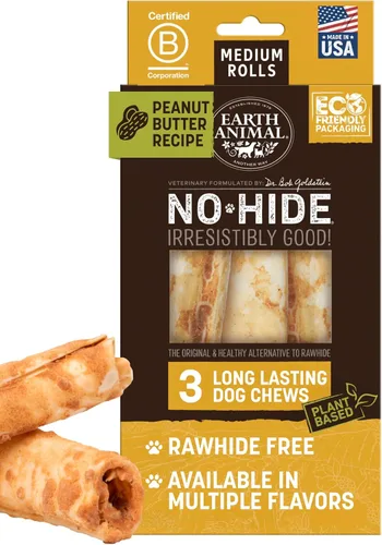 Miniatura 16 de Earth Animal Masticables sin ocultar – de The Grill Rolls Bacon Cheeseburger Sabor Rawhide Free Medium Dog Chews – 3