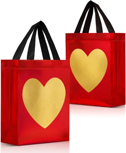 Miniatura 10 de Nush Nush Juego de 12 bolsas de regalo medianas degradadas – 4 impresionantes y brillantes bolsas de regalo reutilizables con asas – Bolsa de regalo