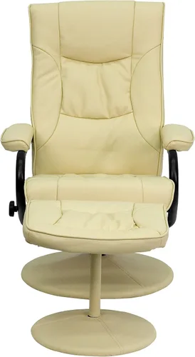 Miniatura 15 de Flash Furniture Rachel - Silla reclinable de LeatherSoft contemporánea multiposición con otomana, silla reclinable giratoria de 360 grados y juego