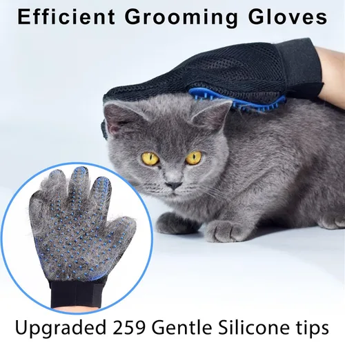 Miniatura 2 de Cepillo de guante de aseo para gatos, herramienta removedor de pelo de mascotas, removedor de pelo de perro reutilizable para alfombras, muebles
