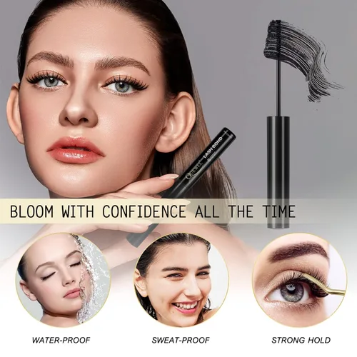 Miniatura 2 de QUEWEL Lash Bond - Pegamento de pestañas en racimo negro para extensiones de pestañas, rímel impermeable de larga duración