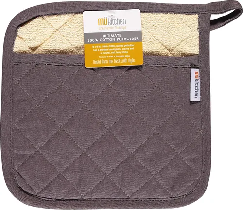 Miniatura 12 de MÜkitchen MÜpotholder - Agarradera de cocina de algodón en espiga Almohadilla caliente multiusos Lavable a máquina y duradera (arándano)