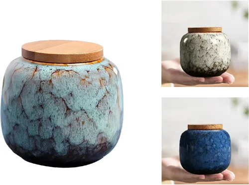 Set de urnas pequeñas de 3 piezas - Juego de urnas pequeñas decorativas de cerámica para cenizas humanas - Honra a tu ser querido perdido