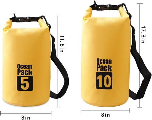 Miniatura 2 de Bolsa seca flotante impermeable Bear Outdoor, para canotaje, kayak, senderismo, snowboard, acampada, rafting, pesca y excursionismo Amarillo