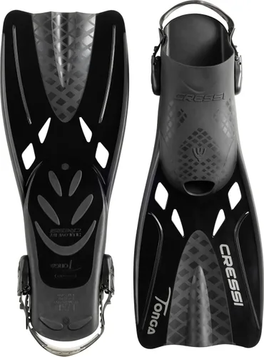 Miniatura 2 de Cressi Aletas de snorkel ajustables para adultos con hebillas ultra resistentes, muy ligeras, ideales para viajar - Tonga: diseñadas en Italia