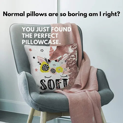 Miniatura 4 de LING Ling's Design Fundas de almohada personalizadas con lentejuelas Funda de almohada reversible personalizada para Navidad, cumpleaños o Rosa