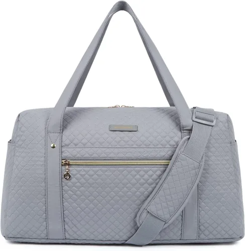 BAGSMART - Bolsa de lona de viaje para mujer, bolsa de mano grande con compartimento para laptop, bolsa de zapatos, Cian, Bolsa de viaje