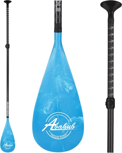 Miniatura 10 de Abahub Paletas de SUP de fibra de carbono, 1 sección de 3 secciones ajustables de 67 a 86 pulgadas, eje de fibra de carbono, remos ligeros para Eje