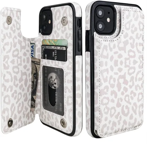 Miniatura 8 de HAOPINSH Funda tipo cartera para iPhone 11 con portarjetas, patrón de mármol rosa azul con tapa trasera plegable, funda de cuero PU con soporte