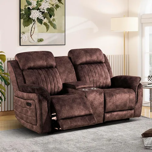 Miniatura 11 de Sofá reclinable eléctrico con gravedad cero, sillón reclinable eléctrico con reposacabezas ajustable, carga inalámbrica, puertos USB/C, sofá Azul