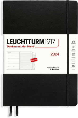 Miniatura 12 de LEUCHTTURM1917 - Agenda semanal y cuaderno 2024 con folleto adicional, tapa dura, composición (B5), verde (1 de enero - 31 de diciembre de 2024)