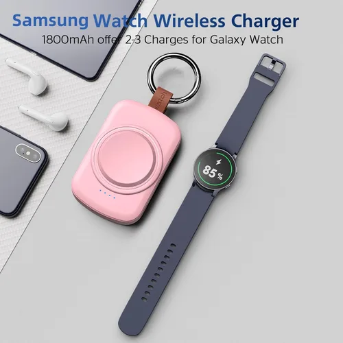 Miniatura 6 de Cargador portátil para Samsung Galaxy Watch, 1800 mAh para Samsung Galaxy Watch 7/Ultra/6/6 Classic/5/5 Pro/4/3, Active 2/1, magnético inalámbrico