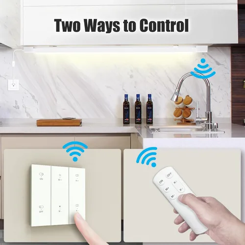 Miniatura 3 de ONIDEK Luces para debajo del gabinete con enchufe. 3000K-6500K atenuación y color. con panel de control inalámbrico y control remoto. 15 W 1500 lm