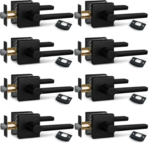 Miniatura 57 de NEWBANG Palanca de puerta de cama/baño para privacidad Baño e interior Manija de cerradura de puerta en negro mate envejecido, HD1601-DB-BK-1P