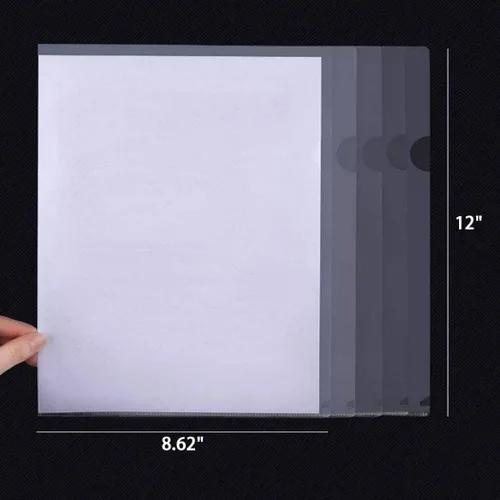 Miniatura 2 de YoeeJob Paquete de 15 carpetas transparentes para documentos de 8.5 x 11 pulgadas y hojas A4, carpetas de plástico tipo L para protección y Claro
