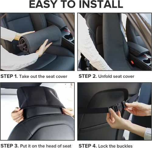 Miniatura 8 de Fundas de asiento para Tesla Model Y, protector de asiento delantero de automóvil de neopreno impermeable ampliado mejorado para Tesla Model 3 S X