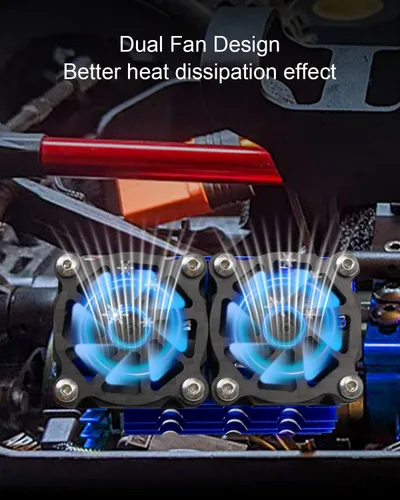 Miniatura 2 de Ventiladores de refrigeración de motor de automóvil a control remoto, gemelos, 1.181 in, 28000 rpm, ventilador de motor con disipador de calor