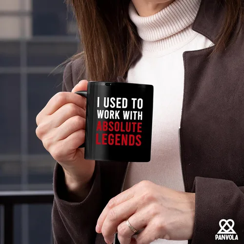 Miniatura 4 de Panvola Taza de café de cerámica con texto en inglés "I Used To Work With Absolute Legend Coworker Gifts Retirement New Job Goodbye Retired Negro