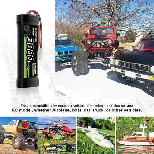 Miniatura 4 de OVONIC Batería de 7.2V NiMH 3800mAh 6 celdas RC batería con conector TMY