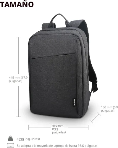 Miniatura 6 de Mochila para portátil Lenovo B210, 15.6 pulgadas para portátil/tableta, duradera, repelente al agua, ligera, diseño elegante, elegante para viajes