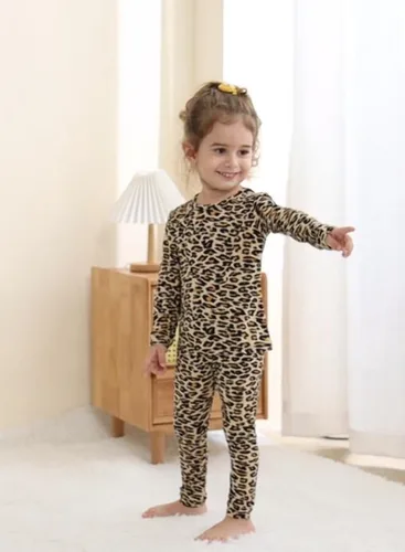 Miniatura 27 de GUISBY Conjunto de pijama de rayón de bambú para niños y niñas, ajuste cómodo, para uso diario, conjunto de pijama de 2 piezas