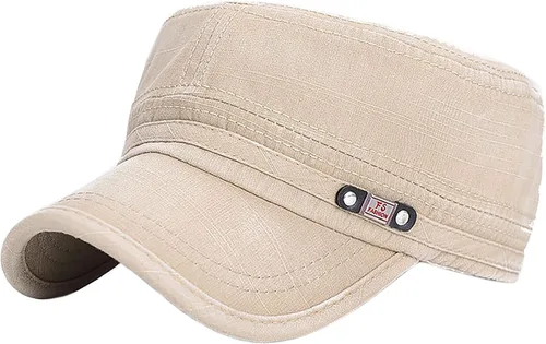Miniatura 12 de Gorra militar unisex, estilo cadete, ajustable, de algodón lavado, con parte superior plana, gorra de béisbol