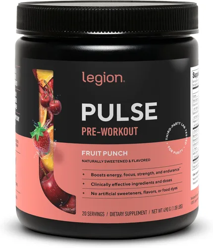 Miniatura 18 de LEGION Pulse Pre Workout - Bebida preentrenamiento de óxido nítrico totalmente natural para aumentar la energía, sin creatina, endulzada
