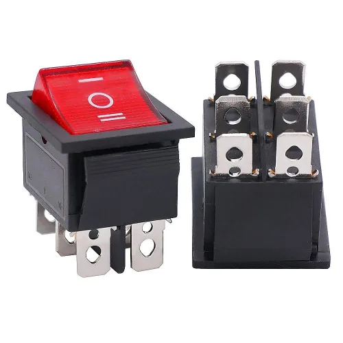 Miniatura 25 de Twidec Interruptor basculante de 3 pines 3 posiciones ON/OFF/ON AC 6A/125V 10A/250V SPDT Coche Barco Negro Interruptor basculante palanca KCD1-5-103